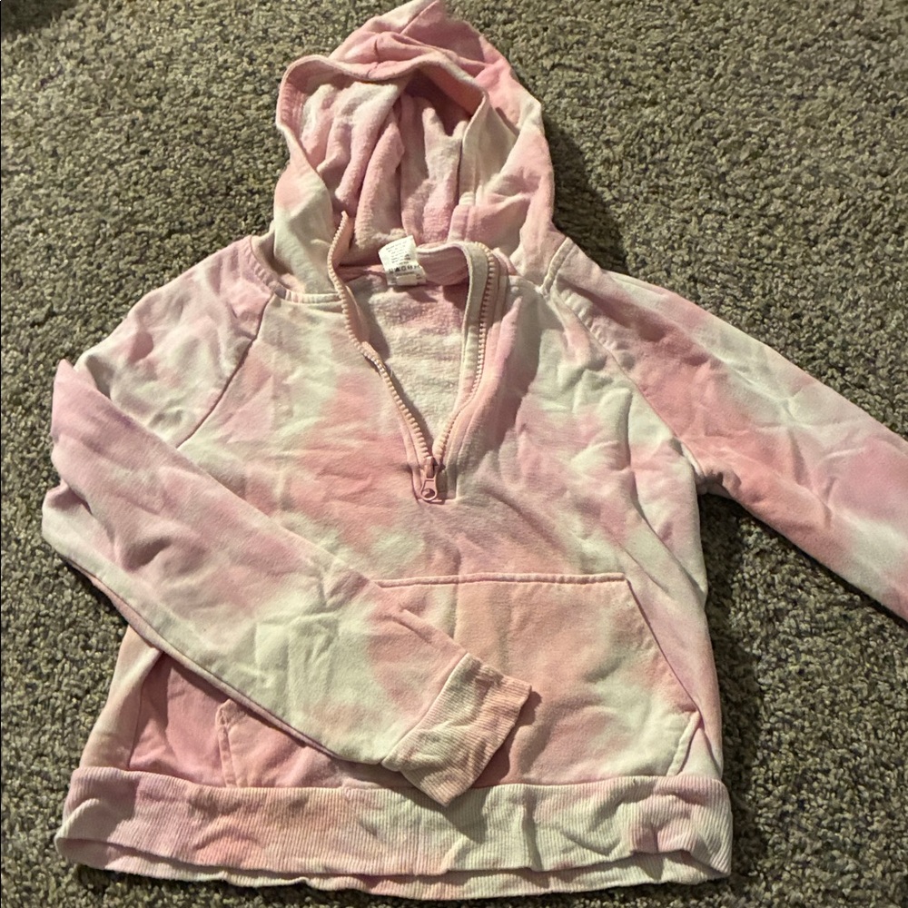 Pink and White Tie-Dye Hoodie